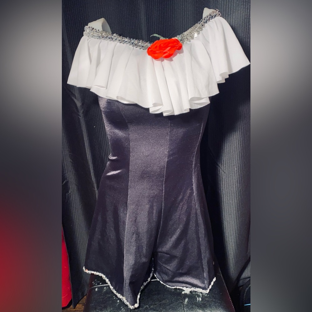 Black and White Off the Shoulder Tap/Jazz/Contemporary stage wear